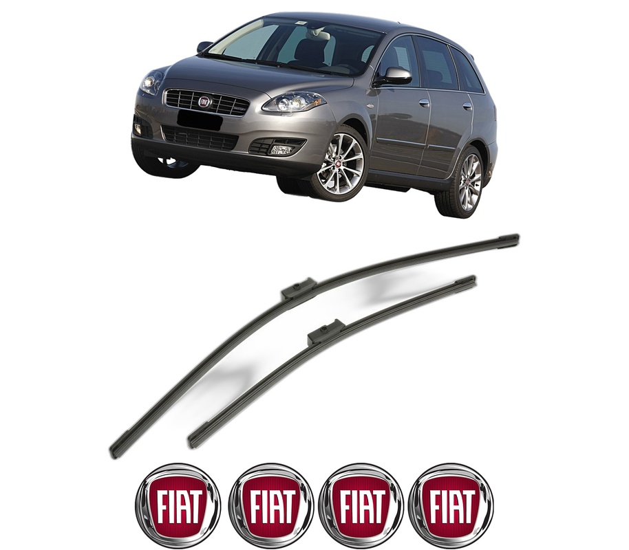 Set stergatoare auto FIAT CROMA (194_) din 2005-2011, pentru parbriz auto, 2 bucati, Bosch Aerotwin, din cauciuc siliconat rezistent, 4 Stickere Auto FIAT