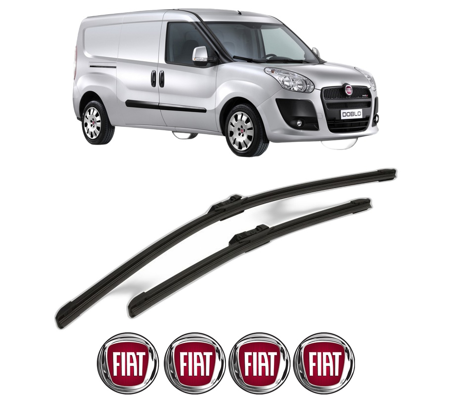 Set stergatoare auto FIAT DOBLO Bus (263_) din 2010-2023, pentru parbriz auto, 2 bucati, Bosch Aerotwin, din cauciuc siliconat rezistent, 4 Stickere Auto FIAT