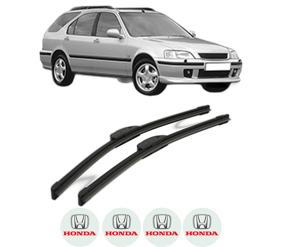 Set stergatoare auto HONDA CIVIC VI Aerodeck (MB, MC) din 1998, pentru parbriz auto, 2 bucati, Bosch Aerotwin Retrofit, din cauciuc siliconat rezistent, 4 Stickere Auto HONDA
