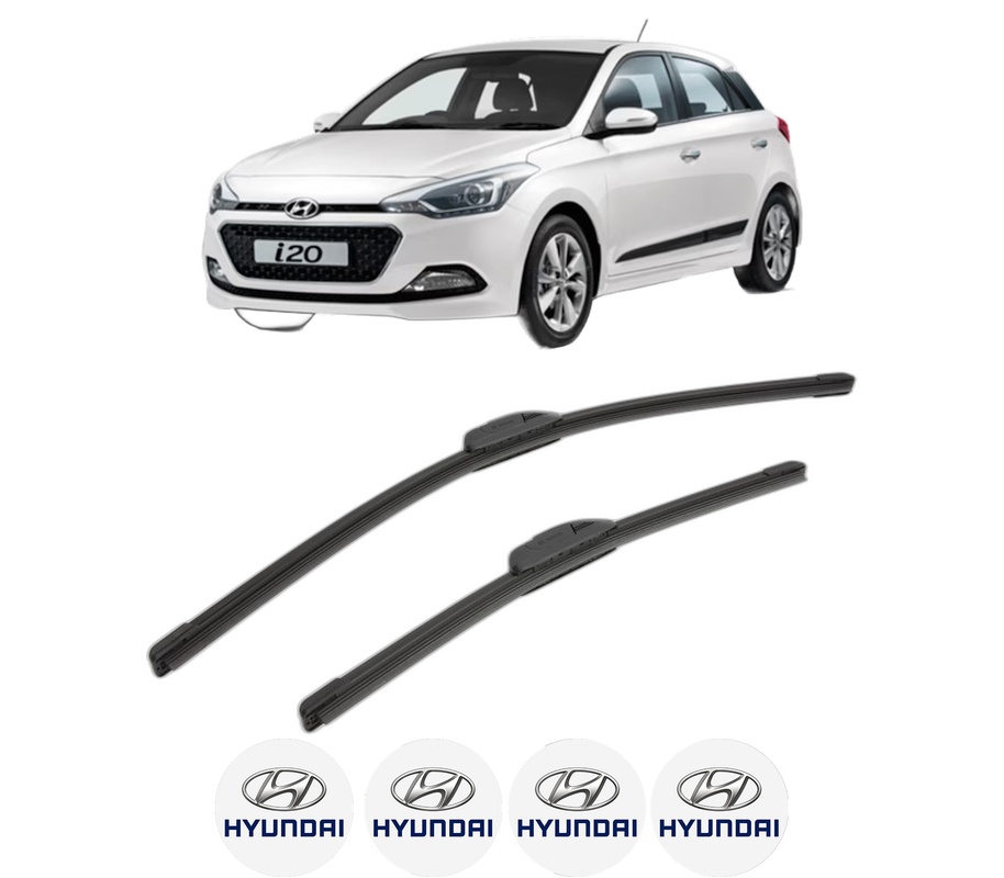 Set stergatoare auto HYUNDAI i20 II Coupe (GB) din 2015-2016, pentru parbriz auto, 2 bucati, Bosch Aerotwin Retrofit, din cauciuc siliconat rezistent, 4 Stickere Auto HYUNDAI