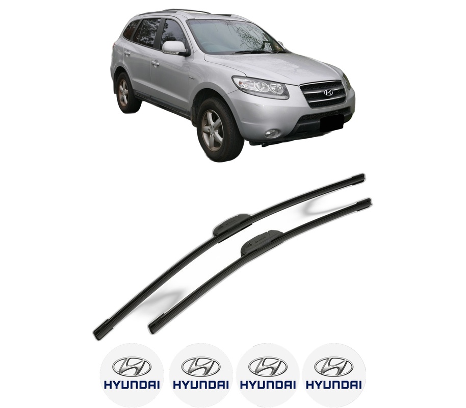 Set stergatoare auto HYUNDAI SANTA FÉ II (CM) din 2006-2011, pentru parbriz auto, 2 bucati, Bosch Aerotwin Retrofit, din cauciuc siliconat rezistent, 4 Stickere Auto HYUNDAI