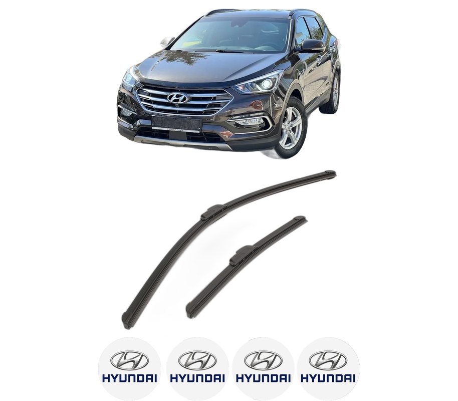 Set stergatoare auto HYUNDAI SANTA FÉ III (DM, DMA) din 2012-2018, pentru parbriz auto, 2 bucati, Bosch Aerotwin Retrofit, din cauciuc siliconat rezistent, 4 Stickere Auto HYUNDAI