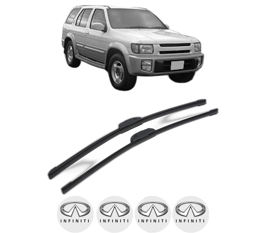 Set stergatoare auto INFINITI QX4 din 1997-2003, pentru parbriz auto, 2 bucati, Bosch Aerotwin Retrofit, din cauciuc siliconat rezistent, 4 Stickere Auto INFINITI