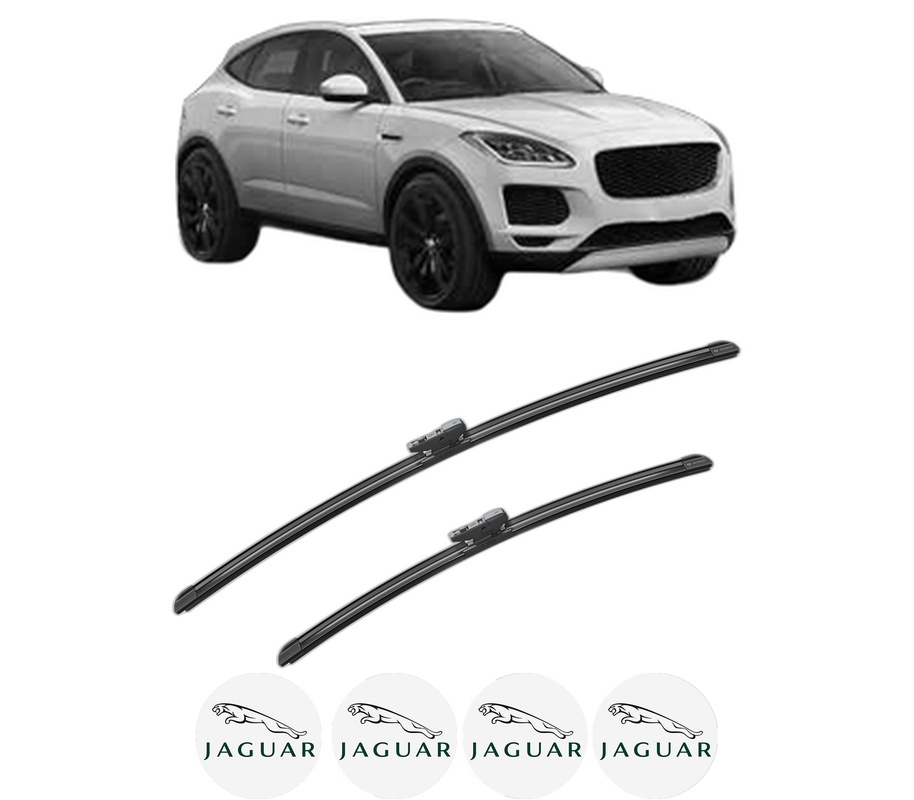 Set stergatoare auto JAGUAR E-PACE (X540) din 2017-2024, pentru parbriz auto, 2 bucati, Bosch Aerotwin, din cauciuc siliconat rezistent, 4 Stickere Auto JAGUAR