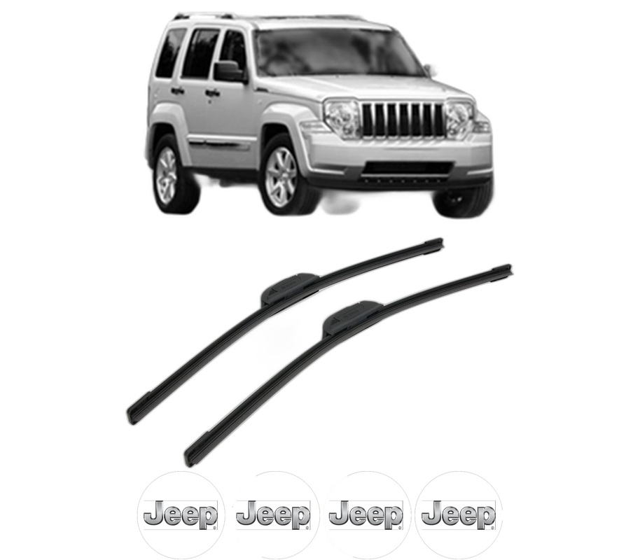 Set stergatoare auto JEEP CHEROKEE (KK) din 2008-2010, pentru parbriz auto, 2 bucati, Bosch Aerotwin Retrofit, din cauciuc siliconat rezistent, 4 Stickere Auto JEEP