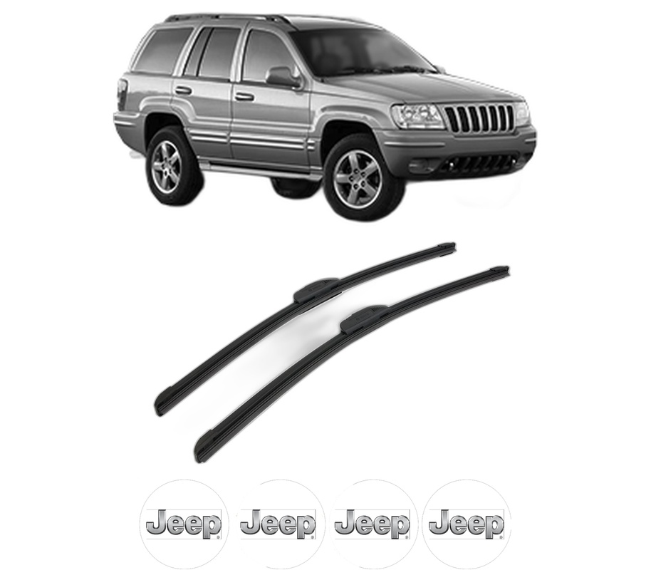 Set stergatoare auto JEEP GRAND CHEROKEE II (WJ, WG) din 1998-2005, pentru parbriz auto, 2 bucati, Bosch Aerotwin Retrofit, din cauciuc siliconat rezistent, 4 Stickere Auto JEEP
