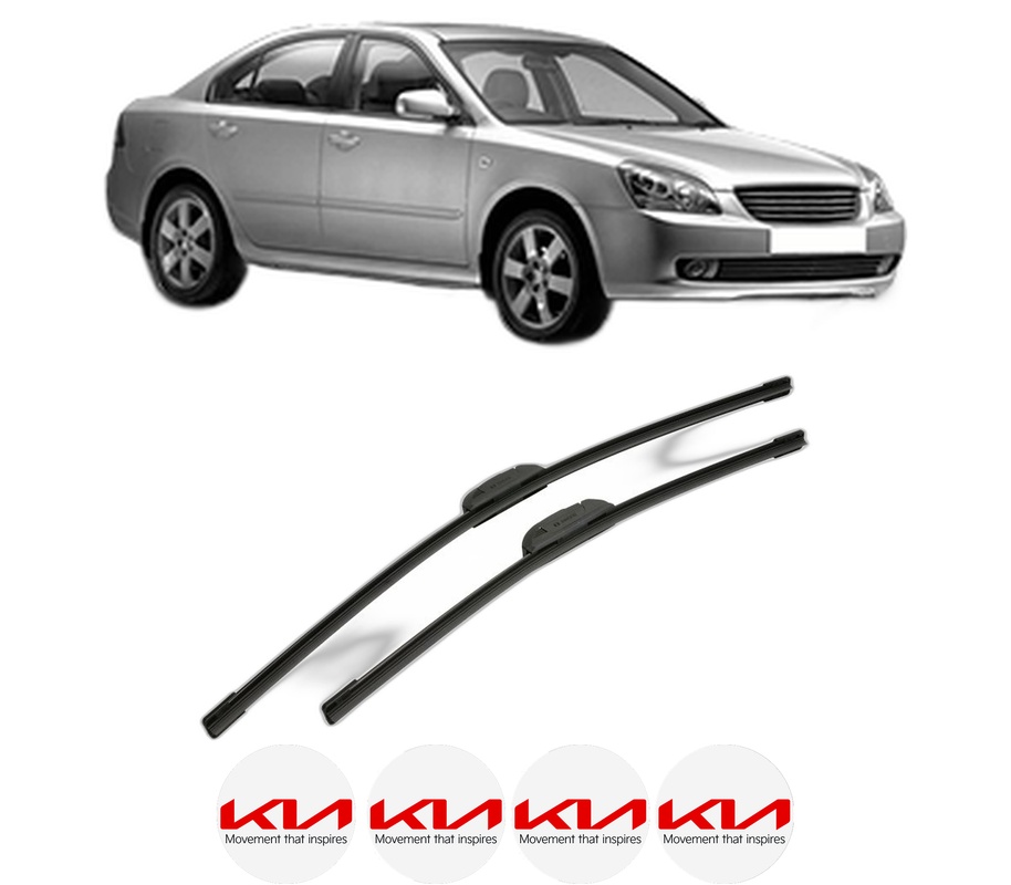 Set stergatoare auto KIA MAGENTIS II (MG) din 2005-2009, pentru parbriz auto, 2 bucati, Bosch Aerotwin Retrofit, din cauciuc siliconat rezistent, 4 Stickere Auto KIA