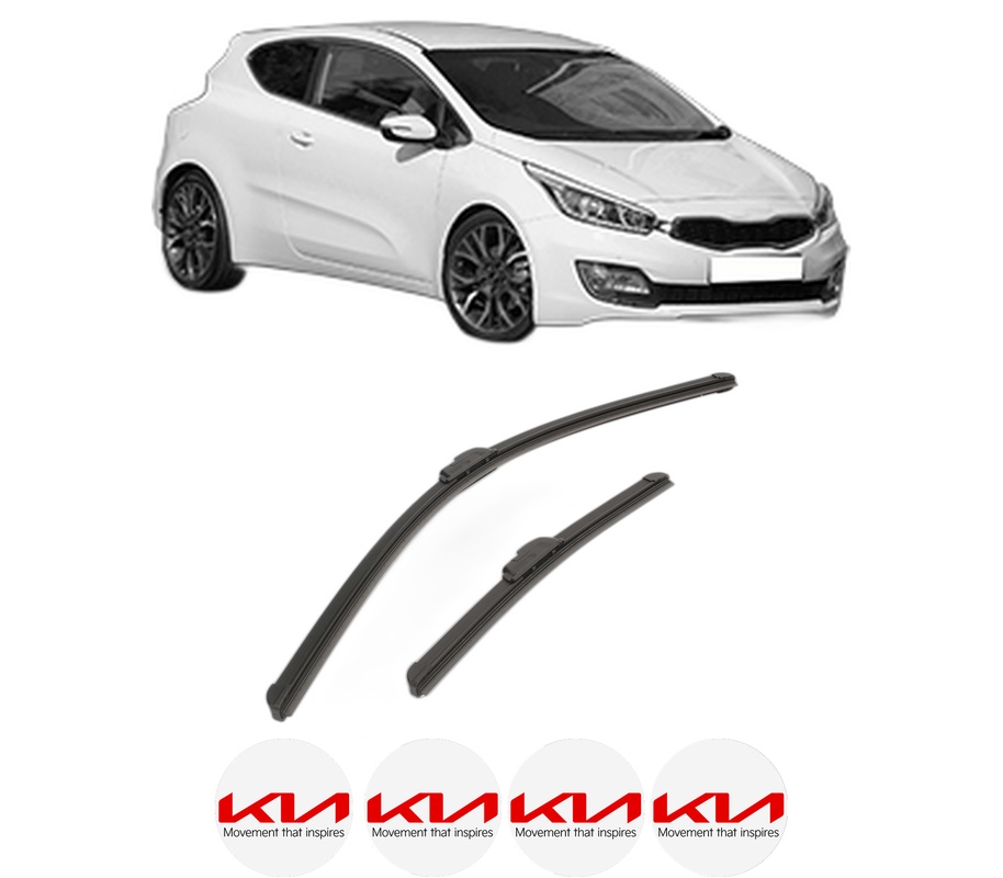 Set stergatoare auto KIA PRO CEE'D (JD) din 2013-2015, pentru parbriz auto, 2 bucati, Bosch Aerotwin Retrofit, din cauciuc siliconat rezistent, 4 Stickere Auto KIA