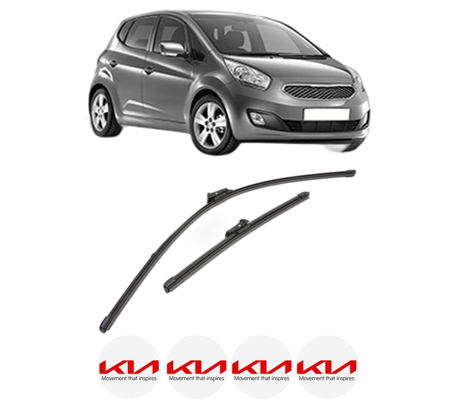 Set stergatoare auto KIA VENGA (YN) din 2010-2019, pentru parbriz auto, 2 bucati, Valeo Silencio Xtrm, din cauciuc siliconat rezistent, 4 Stickere Auto KIA