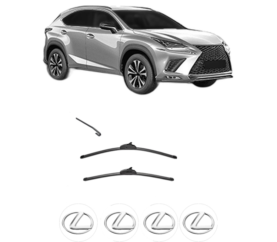 Set stergatoare auto LEXUS NX II (_A2_, _H2_) din 2021, pentru parbriz auto, 2 bucati, Valeo Silencio, din cauciuc siliconat rezistent, 4 Stickere Auto LEXUS