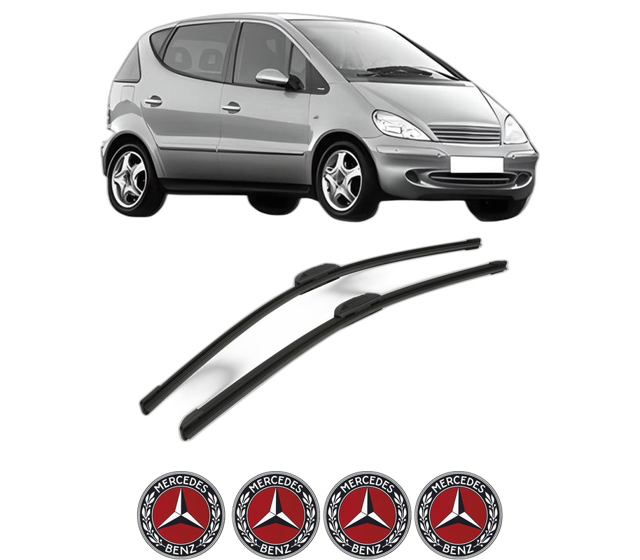 Set stergatoare auto MERCEDES-BENZ A-CLASS (W168) din 1997-2001, pentru parbriz auto, 2 bucati, Bosch Aerotwin Retrofit, din cauciuc siliconat rezistent, 4 Stickere Auto MERCEDES-BENZ