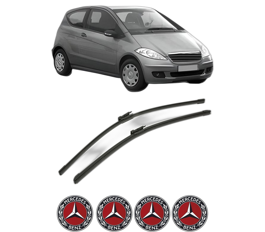 Set stergatoare auto MERCEDES-BENZ A-CLASS (W169) din 2004-2012, pentru parbriz auto, 2 bucati, Bosch Aerotwin, din cauciuc siliconat rezistent, 4 Stickere Auto MERCEDES-BENZ