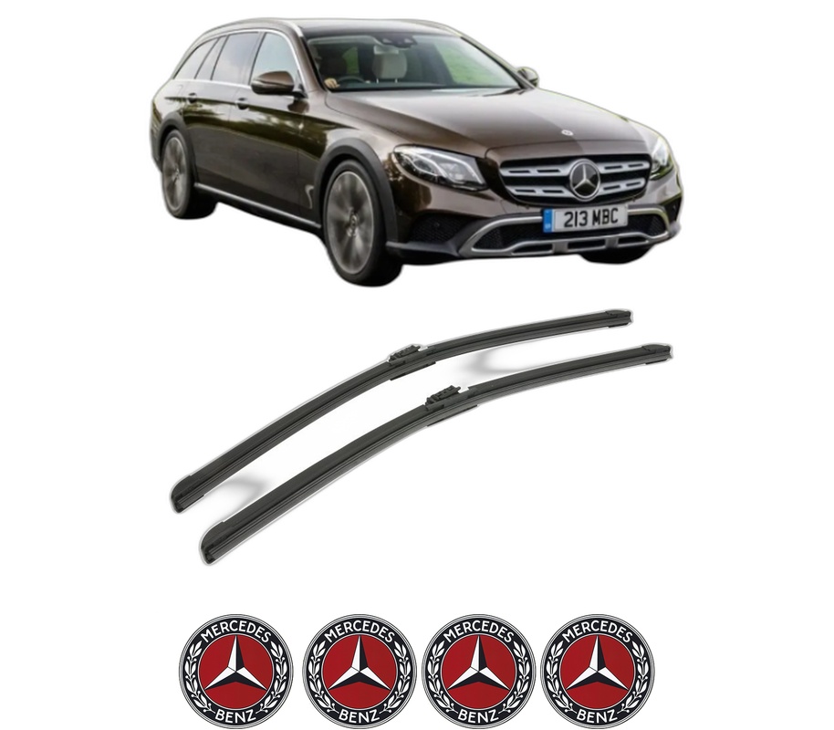 Set stergatoare auto MERCEDES-BENZ E-CLASS All-Terrain (S213) din 2017-2023, pentru parbriz auto, 2 bucati, Bosch Aerotwin, din cauciuc siliconat rezistent, 4 Stickere Auto MERCEDES-BENZ