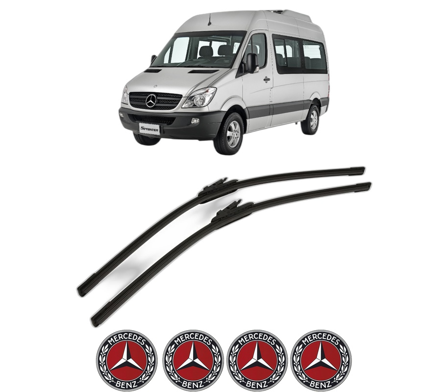 Set stergatoare auto MERCEDES-BENZ SPRINTER 3-t Bus (B906) din 2006-2018, pentru parbriz auto, 2 bucati, Bosch Aerotwin, din cauciuc siliconat rezistent, 4 Stickere Auto MERCEDES-BENZ