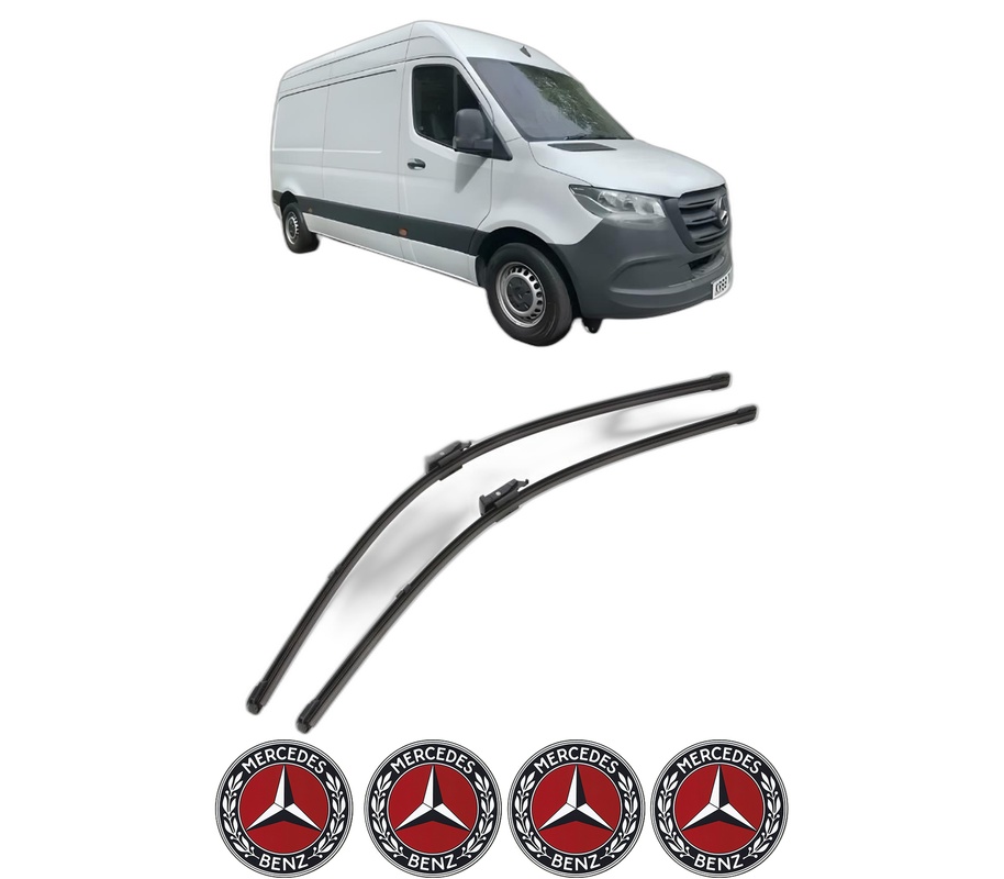 Set stergatoare auto MERCEDES-BENZ SPRINTER 3-t Van (B910) din 2018-2025, pentru parbriz auto, 2 bucati, Valeo Silencio Xtrm, din cauciuc siliconat rezistent, 4 Stickere Auto MERCEDES-BENZ