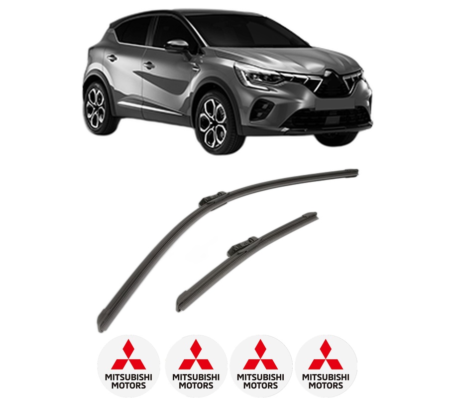 Set stergatoare auto MITSUBISHI ASX (VSX_, VSE_) din 2023-2024, pentru parbriz auto, 2 bucati, Bosch Aerotwin, din cauciuc siliconat rezistent, 4 Stickere Auto MITSUBISHI