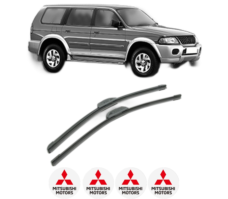 Set stergatoare auto MITSUBISHI PAJERO SPORT I (K7_, K9_) din 1996-2003, pentru parbriz auto, 2 bucati, Bosch Aerotwin Retrofit, din cauciuc siliconat rezistent, 4 Stickere Auto MITSUBISHI