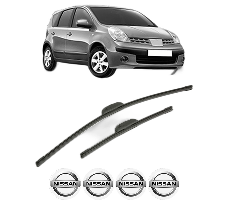 Set stergatoare auto NISSAN NOTE (E11, NE11) din 2006-2010, pentru parbriz auto, 2 bucati, Bosch Aerotwin Retrofit, din cauciuc siliconat rezistent, 4 Stickere Auto NISSAN