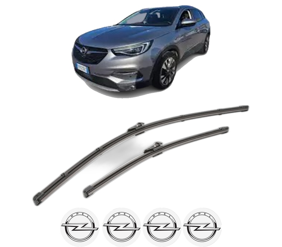 Set stergatoare auto OPEL GRANDLAND X Van din 2017-2021, pentru parbriz auto, 2 bucati, Valeo Silencio, din cauciuc siliconat rezistent, 4 Stickere Auto OPEL