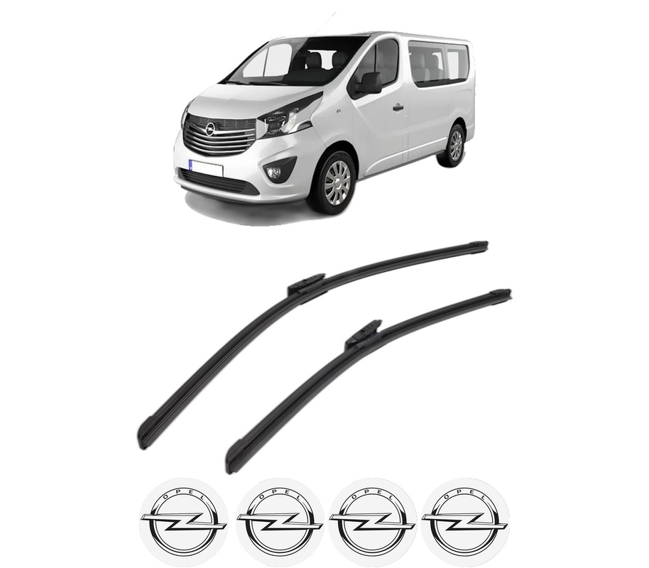 Set stergatoare auto OPEL VIVARO B Van (X82) din 2014-2019, pentru parbriz auto, 2 bucati, Bosch Aerotwin Multi, din cauciuc siliconat rezistent, 4 Stickere Auto OPEL