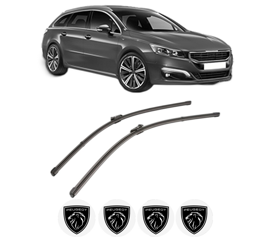Set stergatoare auto PEUGEOT 508 SW I (8E_) din 2010-2018, pentru parbriz auto, 2 bucati, Valeo Silencio Xtrm, din cauciuc siliconat rezistent, 4 Stickere Auto PEUGEOT