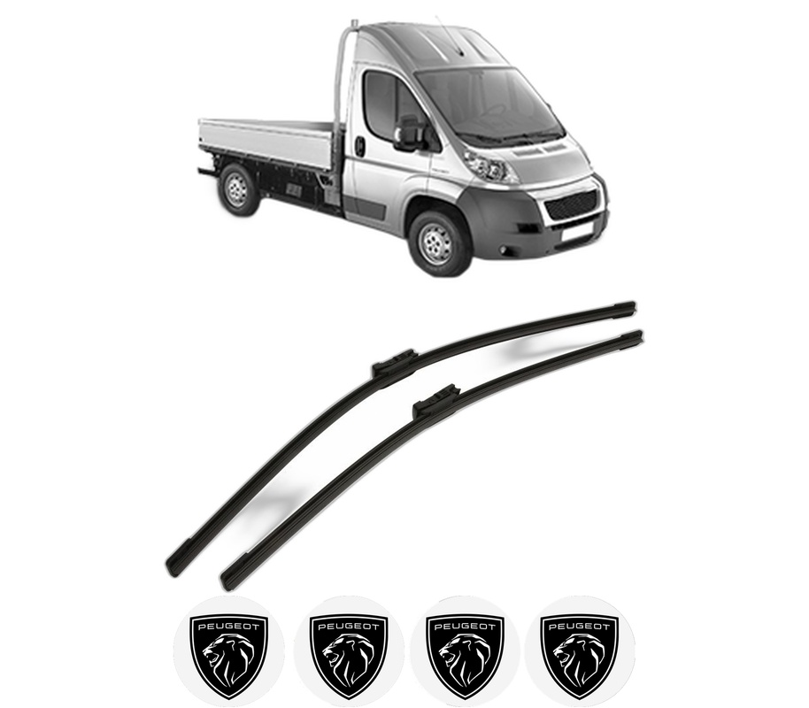 Set stergatoare auto PEUGEOT BOXER Platform/Chassis din 2006-2023, pentru parbriz auto, 2 bucati, Bosch Aerotwin, din cauciuc siliconat rezistent, 4 Stickere Auto PEUGEOT