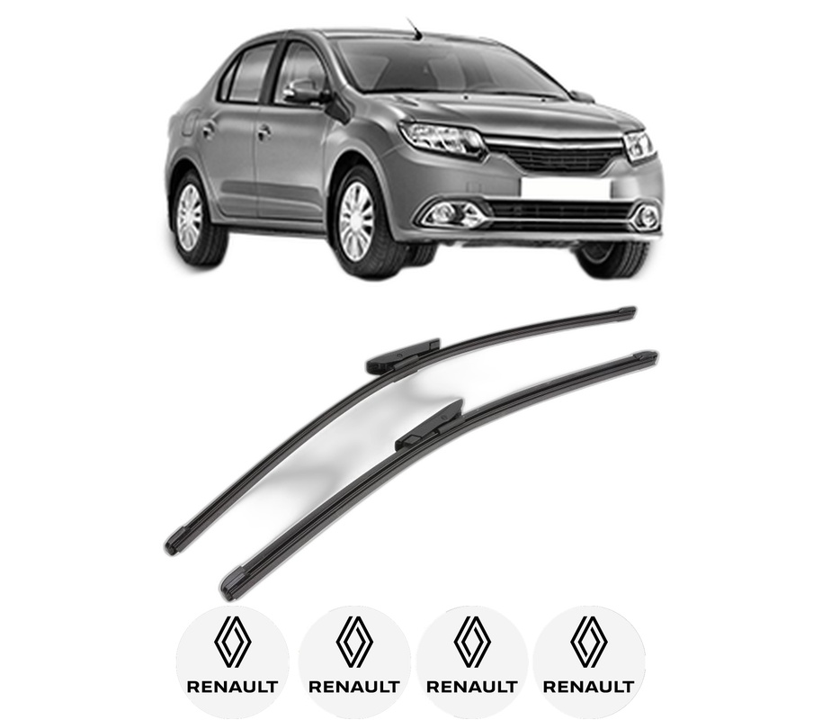 Set stergatoare auto RENAULT LOGAN/STEPWAY II (L8_) din 2013-2016, pentru parbriz auto, 2 bucati, Valeo Silencio Xtrm, din cauciuc siliconat rezistent, 4 Stickere Auto RENAULT
