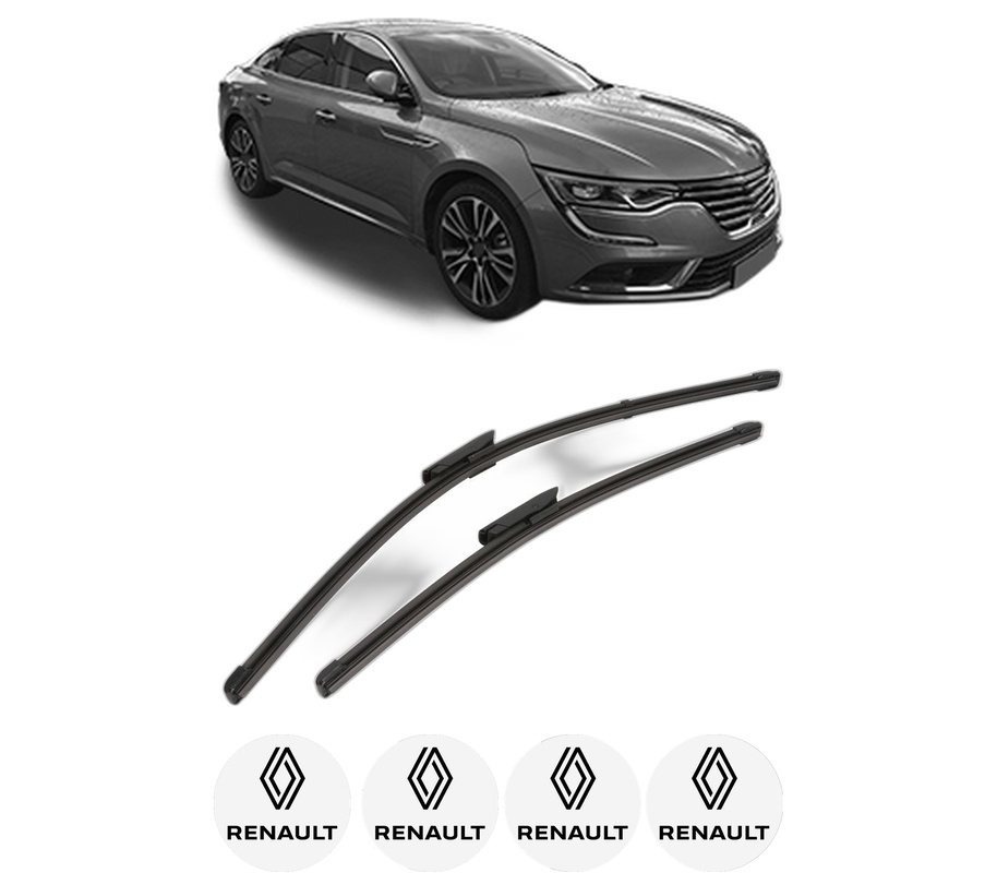Set stergatoare auto RENAULT TALISMAN (LP_) din 2015-2022, pentru parbriz auto, 2 bucati, Valeo Silencio Xtrm, din cauciuc siliconat rezistent, 4 Stickere Auto RENAULT