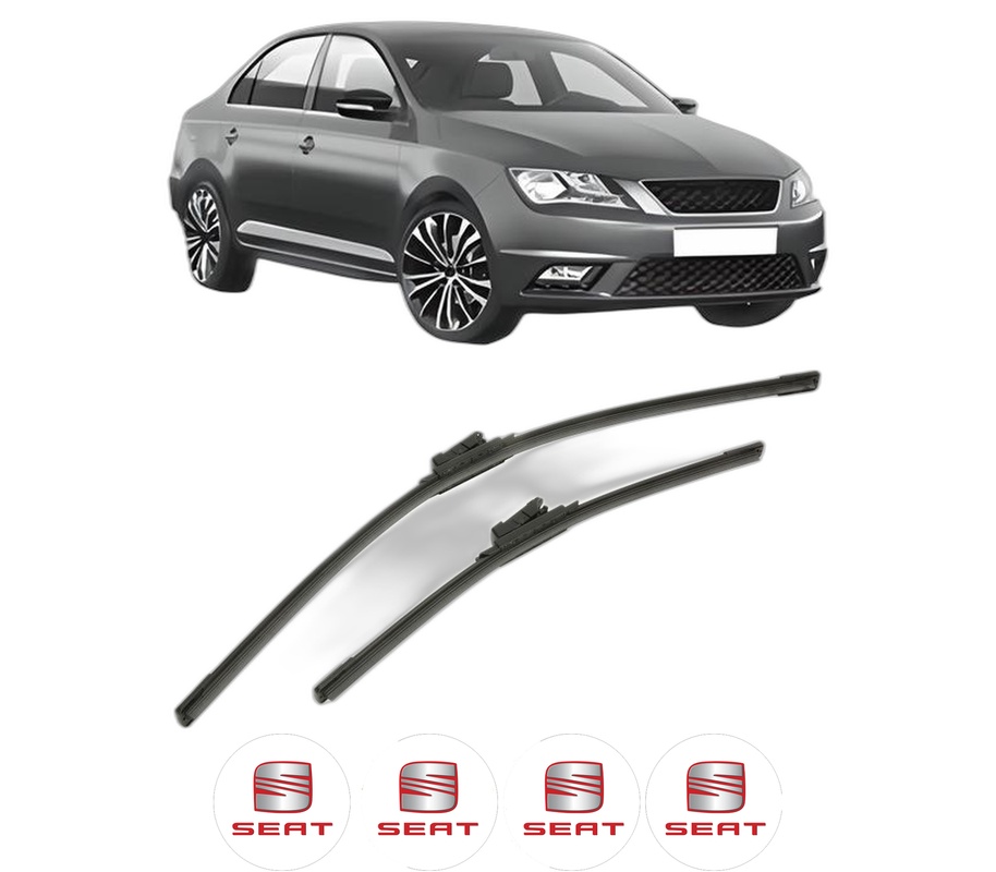 Set stergatoare auto SEAT TOLEDO IV (KG3) din 2012-2019, pentru parbriz auto, 2 bucati, Bosch Aerotwin, din cauciuc siliconat rezistent, 4 Stickere Auto SEAT