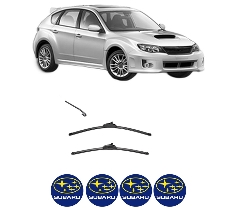 Set stergatoare auto SUBARU IMPREZA Hatchback (GP_) din 2011-2016, pentru parbriz auto, 2 bucati, Valeo Silencio, din cauciuc siliconat rezistent, 4 Stickere Auto SUBARU