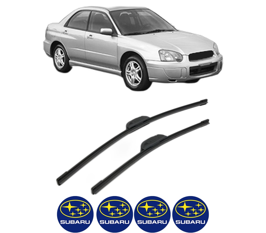 Set stergatoare auto SUBARU IMPREZA Saloon (GD) din 2000-2005, pentru parbriz auto, 2 bucati, Bosch Aerotwin Retrofit, din cauciuc siliconat rezistent, 4 Stickere Auto SUBARU