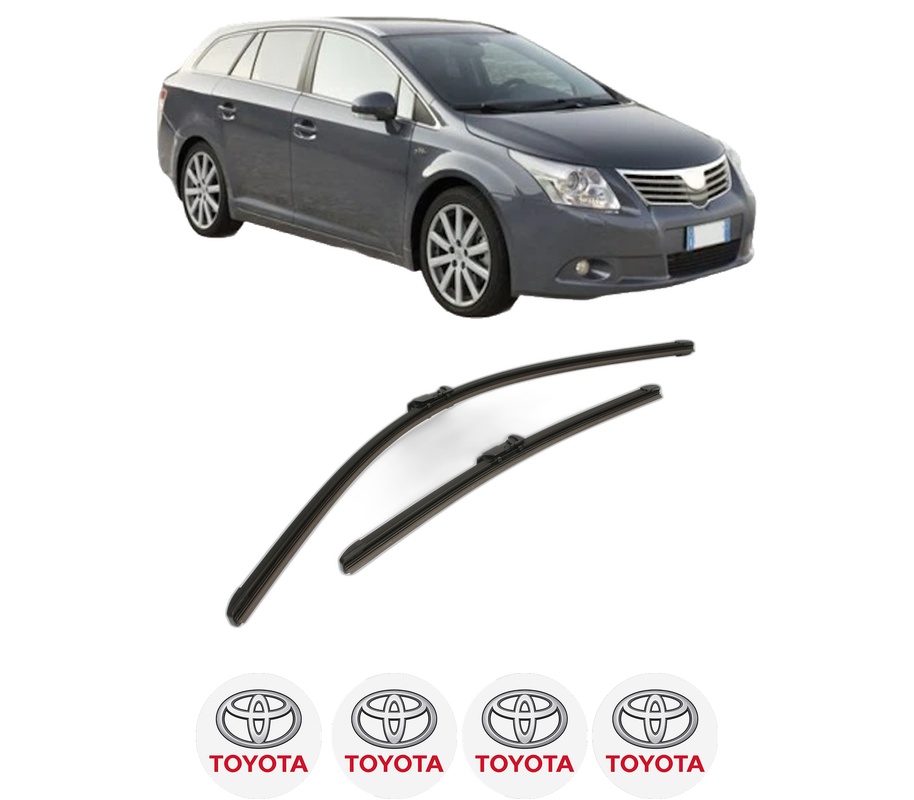 Set stergatoare auto TOYOTA AVENSIS Estate (_T27_) din 2008-2018, pentru parbriz auto, 2 bucati, Bosch Aerotwin, din cauciuc siliconat rezistent, 4 Stickere Auto TOYOTA