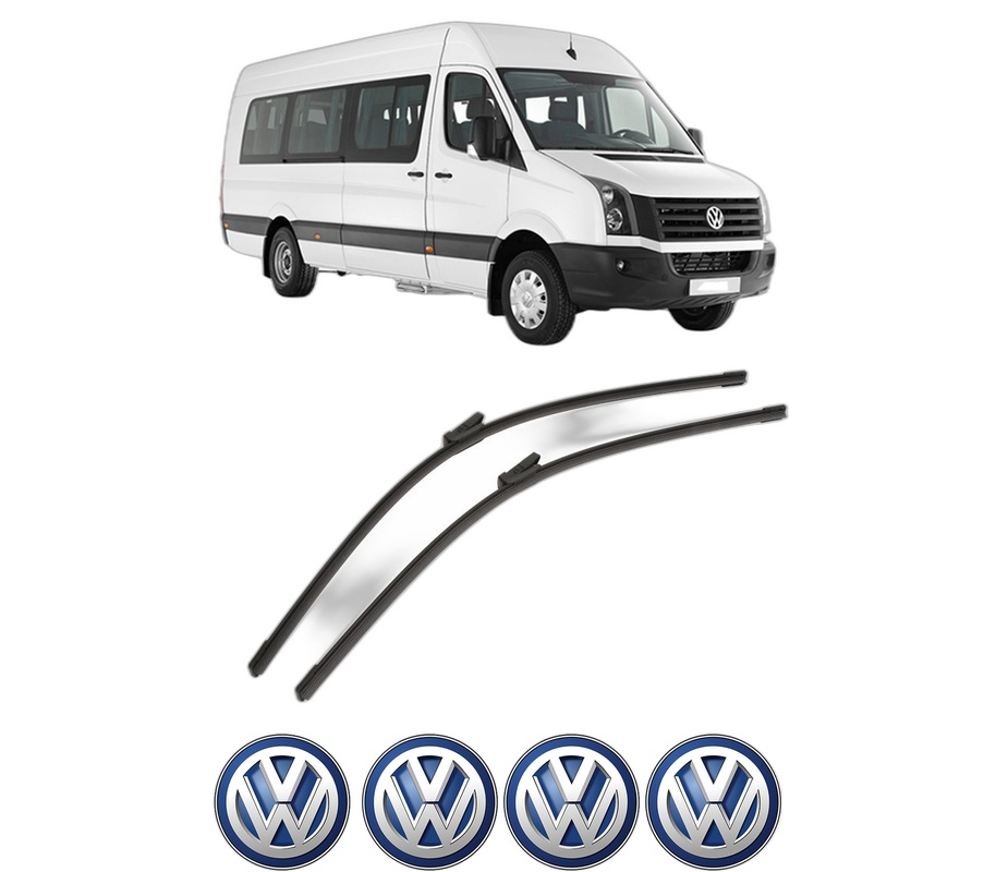Set stergatoare auto Volkswagen CRAFTER Bus (SYI, SYJ) din 2016-2024, pentru parbriz auto, 2 bucati, Bosch Aerotwin, din cauciuc siliconat rezistent, 4 Stickere Auto Volkswagen