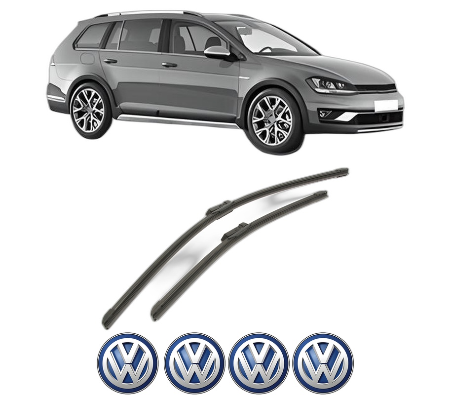 Set stergatoare auto Volkswagen GOLF ALLTRACK VII Variant (BA5, BV5) din 2014-2020, pentru parbriz auto, 2 bucati, Bosch Aerotwin, din cauciuc siliconat rezistent, 4 Stickere Auto Volkswagen