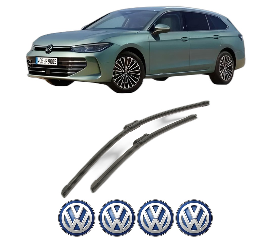 Set stergatoare auto Volkswagen PASSAT B9 Variant (CJ5) din 2023-2024, pentru parbriz auto, 2 bucati, Bosch Aerotwin, din cauciuc siliconat rezistent, 4 Stickere Auto Volkswagen