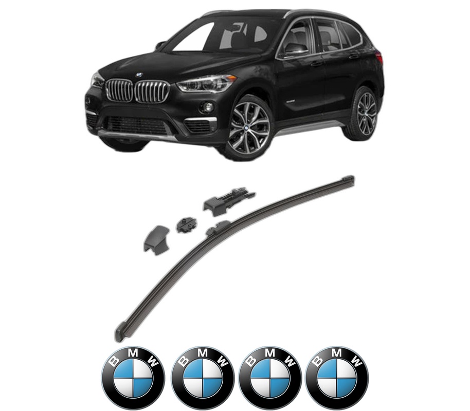 Stergator lamela spate BMW Seria X1 (F48) din 2014 - 2022, pentru luneta auto, Valeo HydroConnect, din cauciuc siliconat rezistent, 4 Stickere Auto BMW