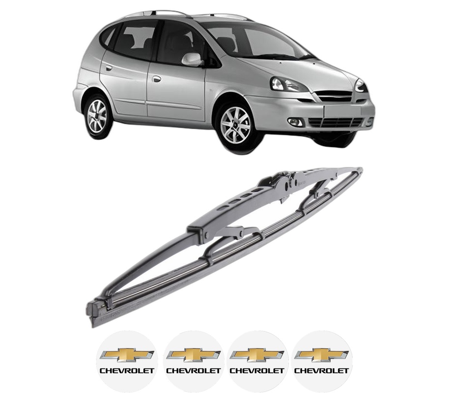 Stergator lamela spate CHEVROLET REZZO MPV (U100) din 2005 - 2009, pentru luneta auto, Bosch Twin, din cauciuc siliconat rezistent, 4 Stickere Auto CHEVROLET