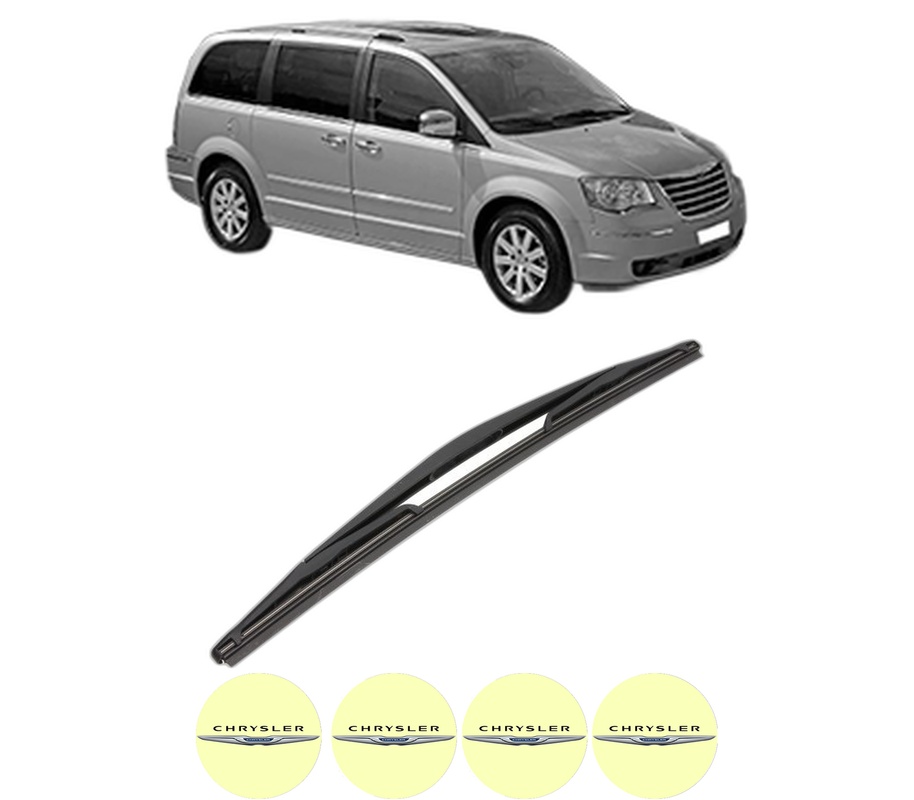 Stergator lamela spate CHRYSLER GRAND VOYAGER / VOYAGER V (RT) din 2007, pentru luneta auto, Valeo Silencio, din cauciuc siliconat rezistent, 4 Stickere Auto CHRYSLER