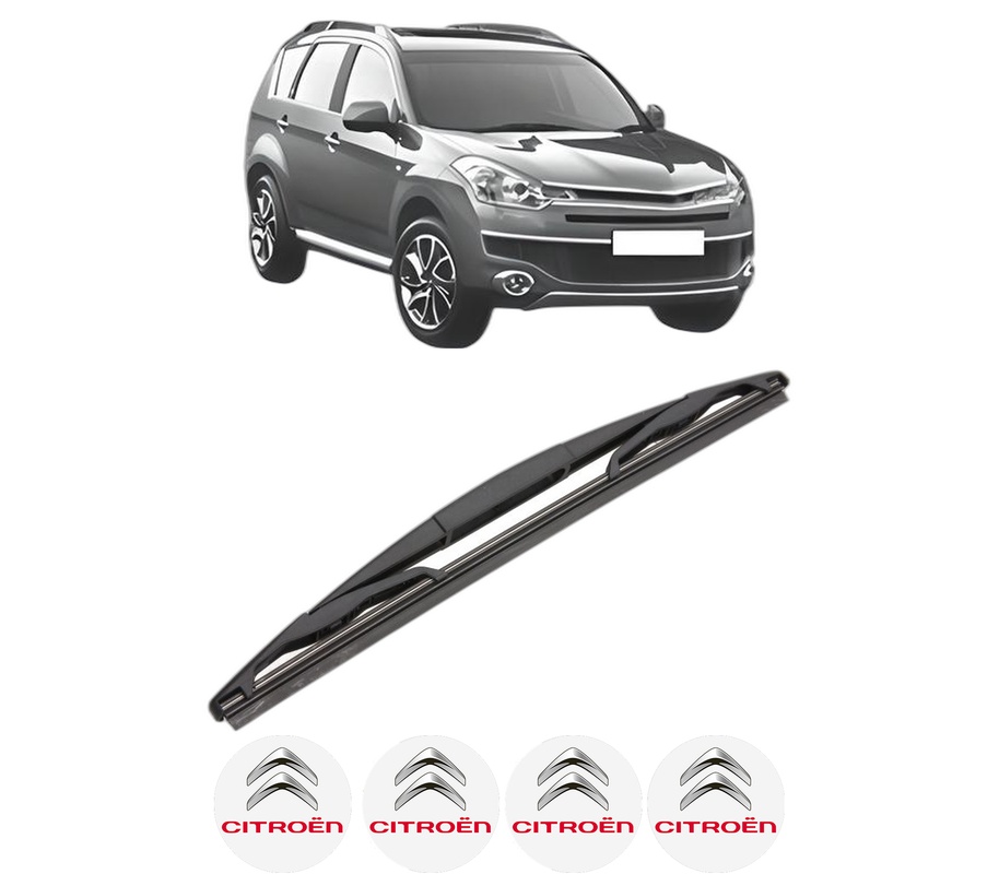 Stergator lamela spate CITROEN C-CROSSER ENTERPRISE (VU_, VV_) din 2009, pentru luneta auto, Valeo Silencio, din cauciuc siliconat rezistent, 4 Stickere Auto CITROEN