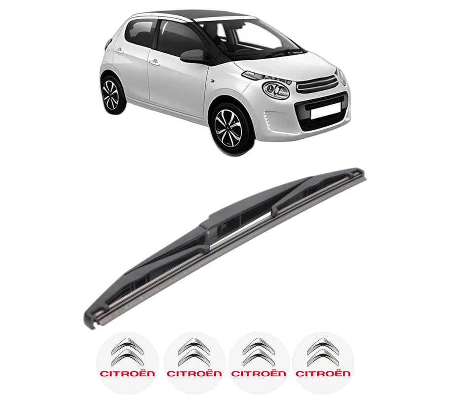 Stergator lamela spate CITROEN C1 II (PA_, PS_) din 2014 - 2021, pentru luneta auto, Bosch Twin, din cauciuc siliconat rezistent, 4 Stickere Auto CITROEN