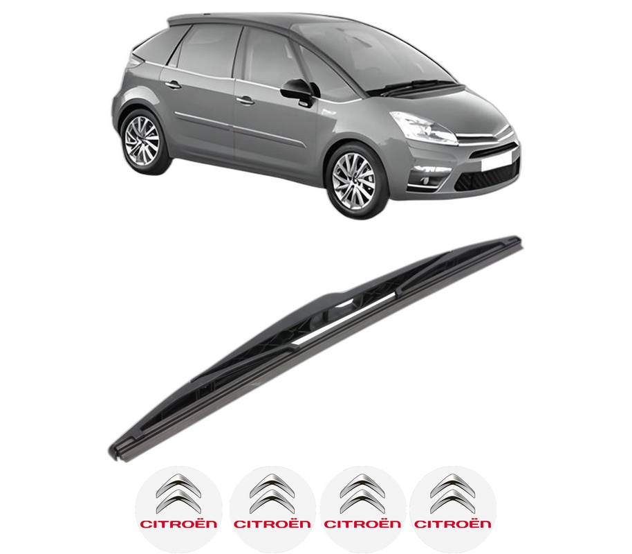 Stergator lamela spate CITROEN C4 PICASSO I MPV (UD_) din 2006 - 2013, pentru luneta auto, Bosch Twin, din cauciuc siliconat rezistent, 4 Stickere Auto CITROEN