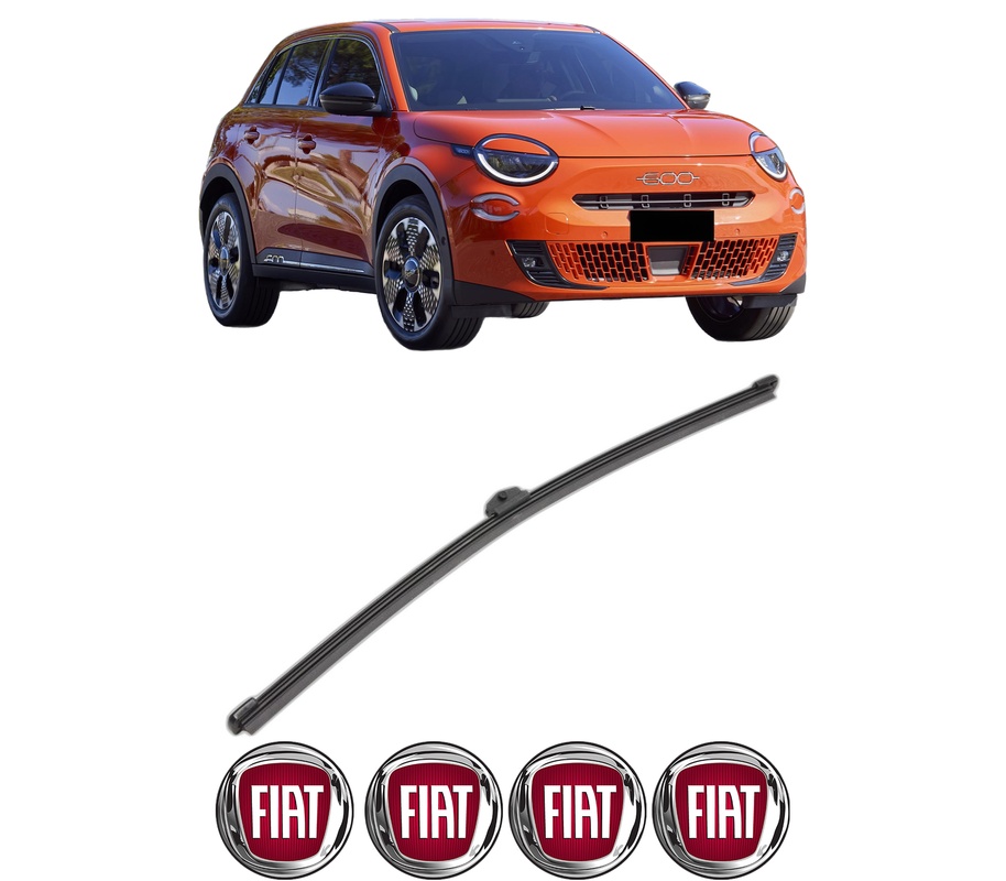 Stergator lamela spate FIAT 600e / 600 (365_, 364_) din 2023, pentru luneta auto, Valeo Silencio Xtrm, din cauciuc siliconat rezistent, 4 Stickere Auto FIAT