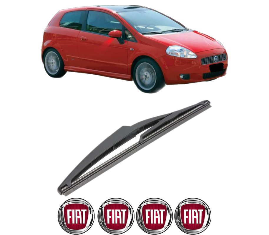 Stergator lamela spate FIAT PANDA (312_, 319_) din 2012, pentru luneta auto, Valeo Silencio, din cauciuc siliconat rezistent, 4 Stickere Auto FIAT