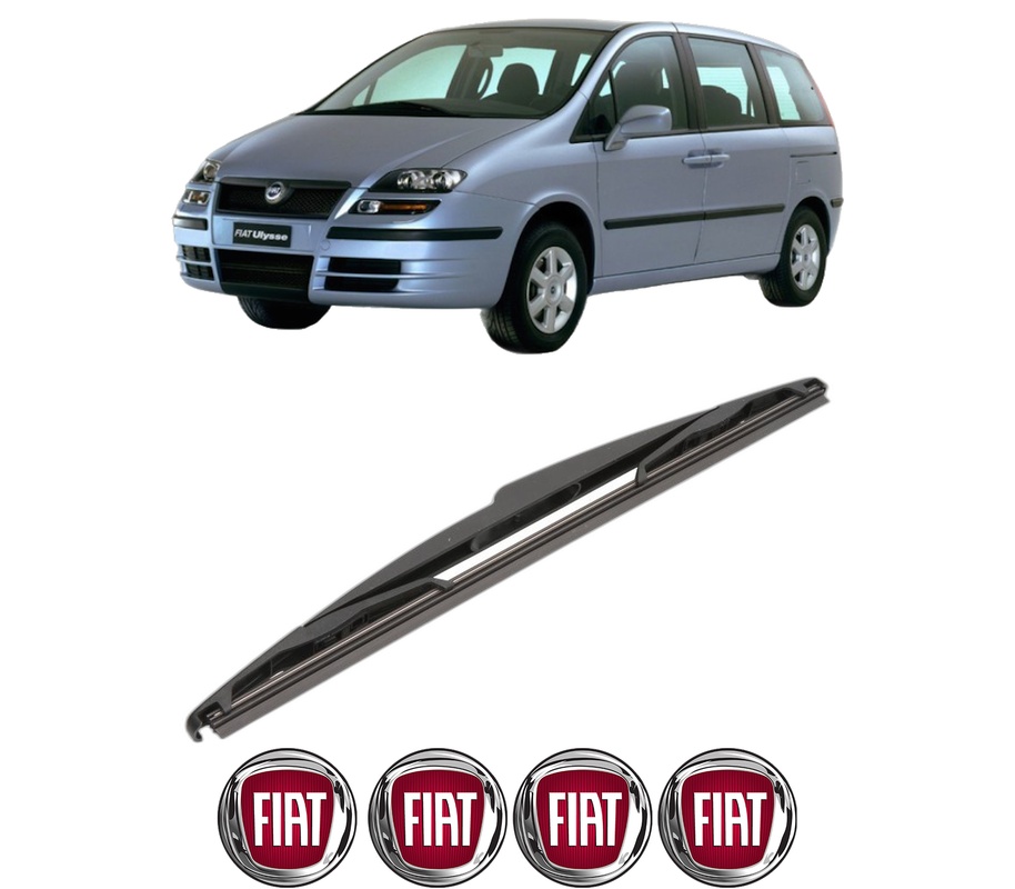 Stergator lamela spate FIAT ULYSSE (179_) din 2002 - 2011, pentru luneta auto, Valeo Silencio, din cauciuc siliconat rezistent, 4 Stickere Auto FIAT