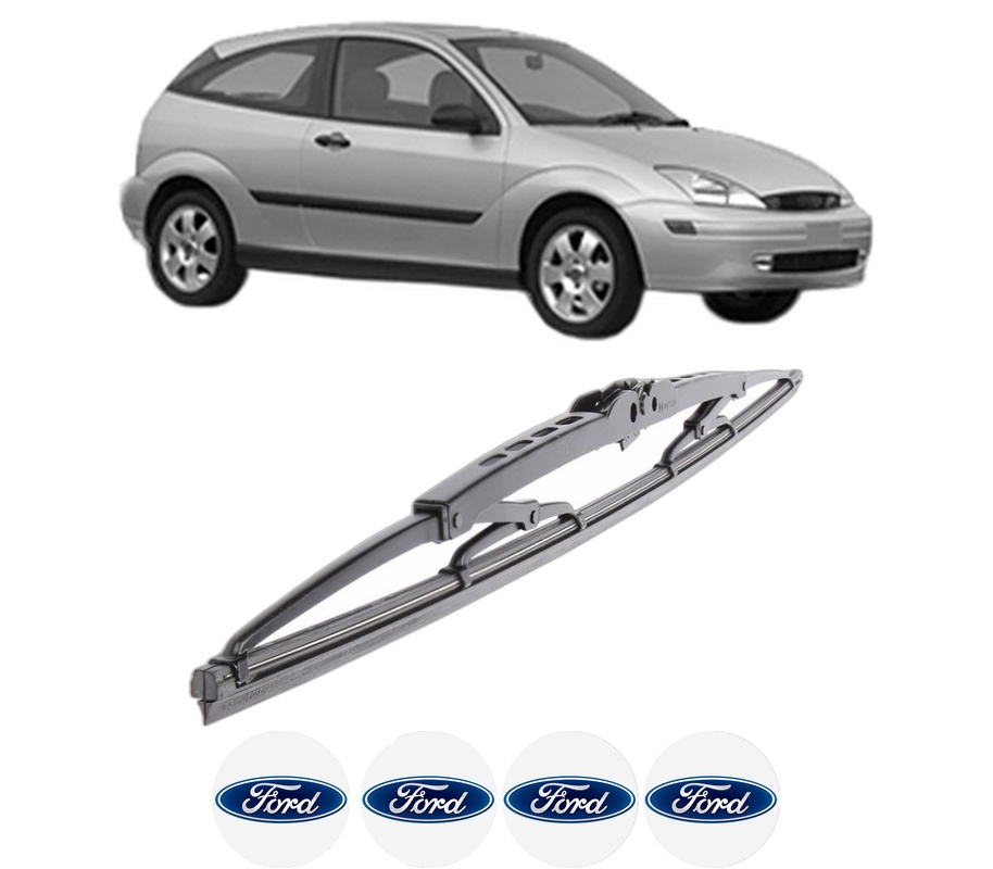 Stergator lamela spate FORD FOCUS I (DAW, DBW) din 1998 - 2007, pentru luneta auto, Bosch Twin, din cauciuc siliconat rezistent, 4 Stickere Auto FORD