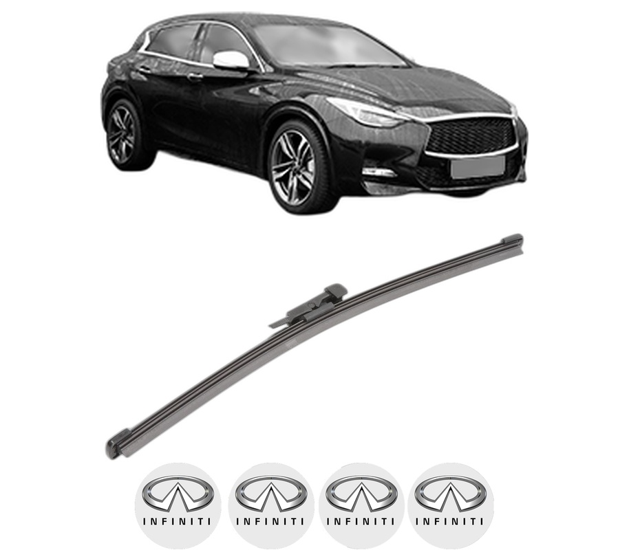 Stergator lamela spate INFINITI Q30 din 2015, pentru luneta auto, Valeo Silencio Xtrm, din cauciuc siliconat rezistent, 4 Stickere Auto INFINITI
