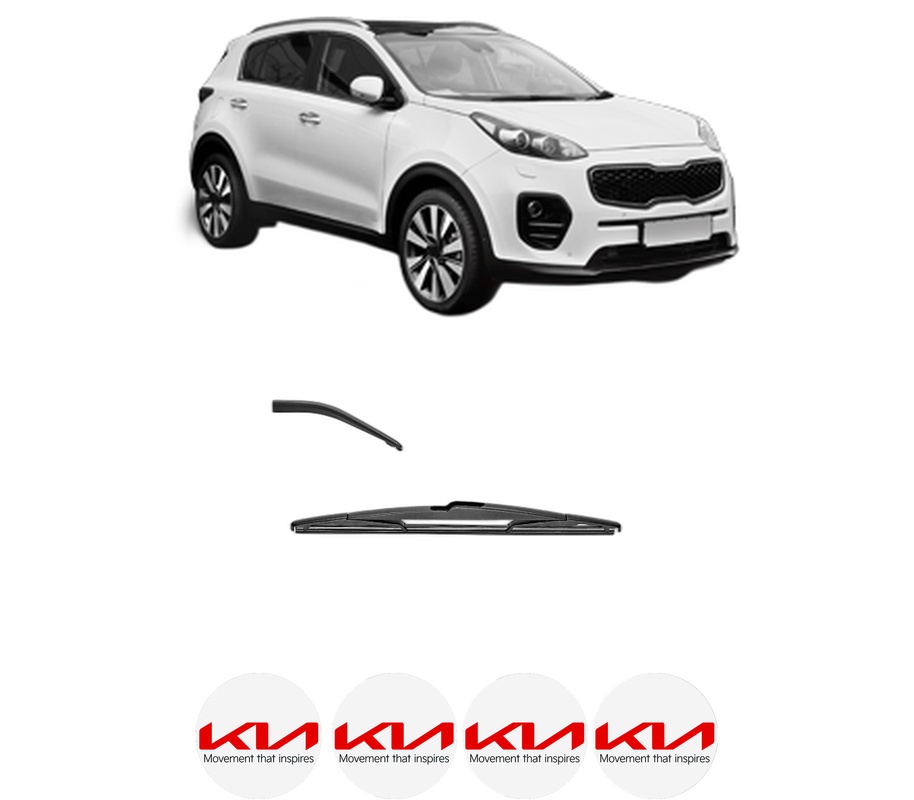 Stergator lamela spate KIA SPORTAGE IV (QL, QLE) din 2015 - 2022, pentru luneta auto, Valeo Silencio, din cauciuc siliconat rezistent, 4 Stickere Auto KIA