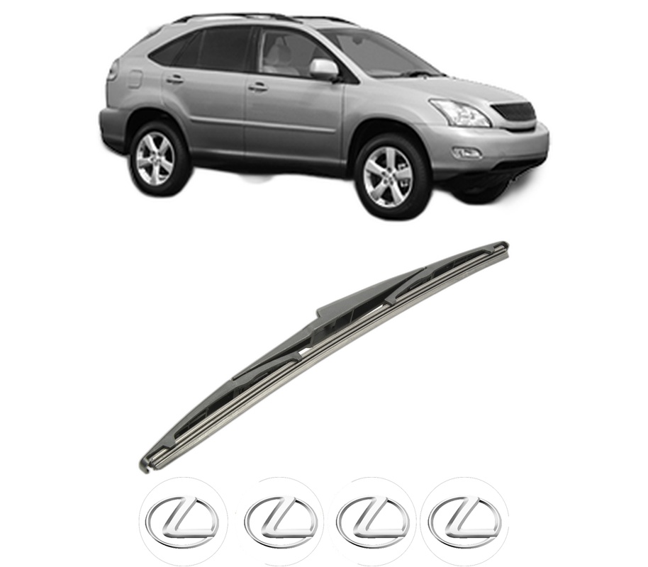 Stergator lamela spate LEXUS RX (_U3_) din 2003 - 2008, pentru luneta auto, Bosch Twin, din cauciuc siliconat rezistent, 4 Stickere Auto LEXUS