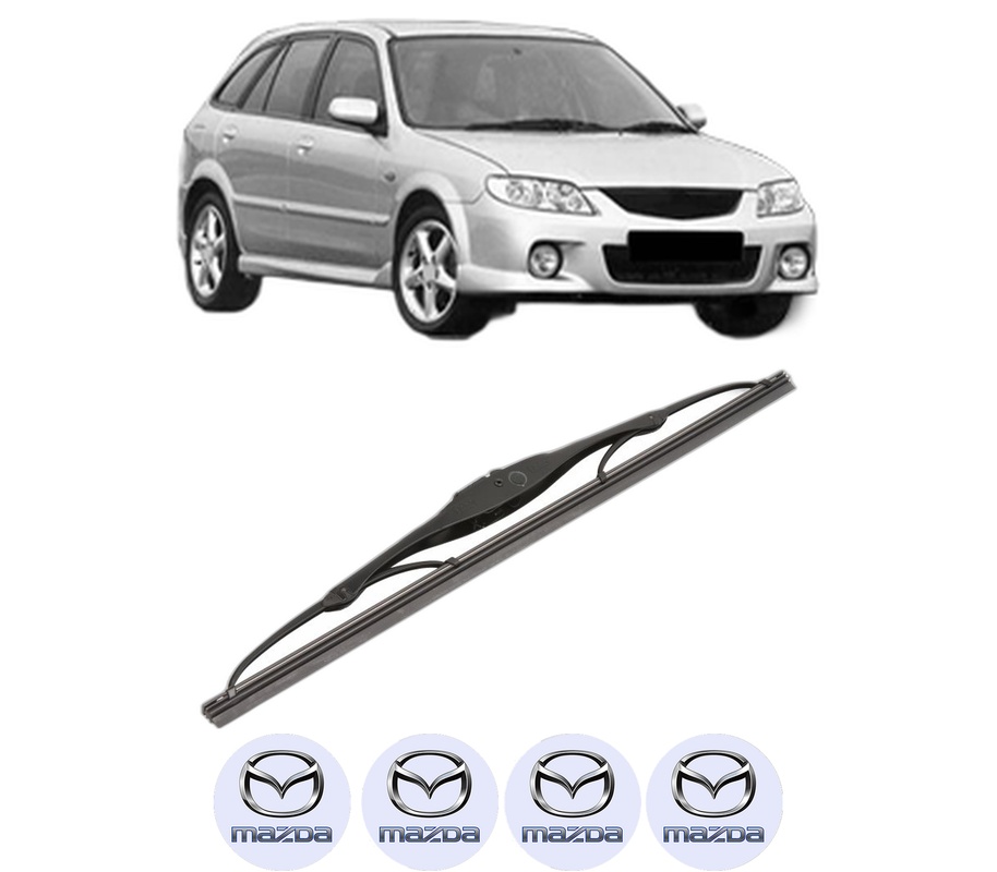 Stergator lamela spate MAZDA 323 F VI Hatchback (BJ) din 1998 - 2004, pentru luneta auto, Valeo Silencio, din cauciuc siliconat rezistent, 4 Stickere Auto MAZDA