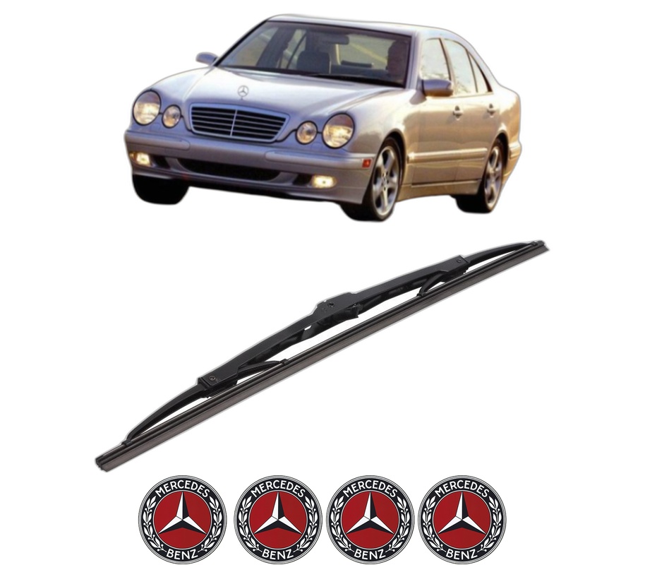 Stergator lamela spate MERCEDES-BENZ E-CLASS Platform/Chassis (VF210) din 1996 - 2002, pentru luneta auto, Bosch Twin, din cauciuc siliconat rezistent, 4 Stickere Auto MERCEDES-BENZ